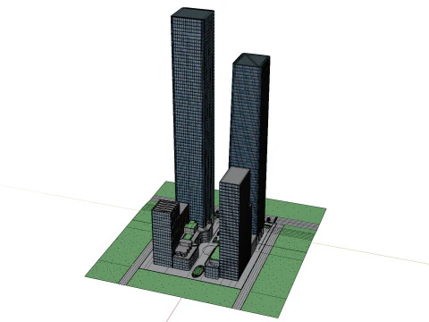 R&eacute;aliste des gratte-ciel futuristes Modèle 3D