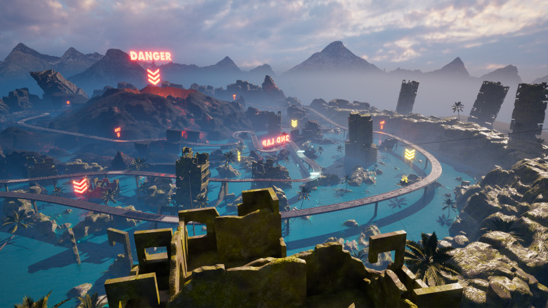 Chrono-Circuit Game Environment Modular Environment Sci-Fi Race Track 3D 모델 .c4d .max .obj .3ds .fbx .stl .blend
