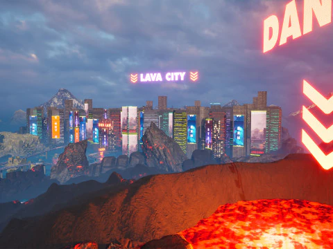 Crono-Circuito Ambiente di gioco Ambiente modulare Pista da corsa fantascientifica Modello 3D