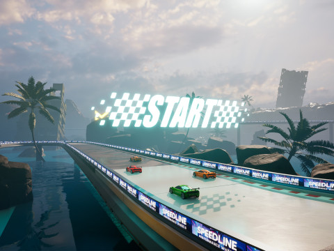 Chrono-Circuit Game Environment Modular Environment Sci-Fi Race Track 3D 모델