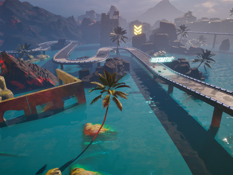 Chrono-Circuit Game Environment Modular Environment Sci-Fi Race Track 3D 모델