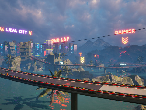 Chrono-Circuit Game Environment Modular Environment Sci-Fi Race Track 3D 모델