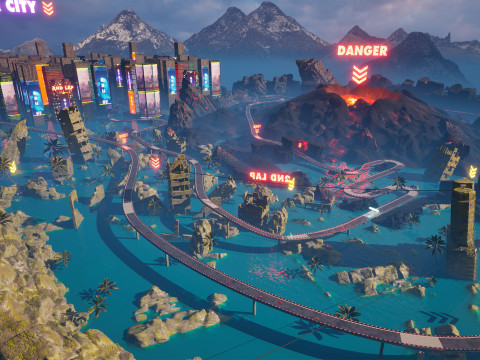 Chrono-Circuit Game Environment Modular Environment Sci-Fi Race Track 3D 모델