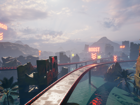 Chrono-Circuit Game Environment Modular Environment Sci-Fi Race Track 3D 모델