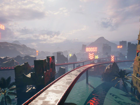 Crono-Circuito Ambiente di gioco Ambiente modulare Pista da corsa fantascientifica Modello 3D