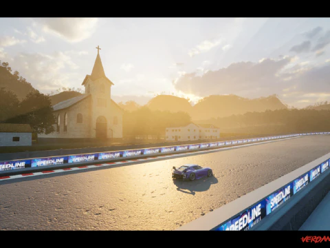 Salita verdeggiante - Pista da rally e paesaggio cinematografico Modello 3D