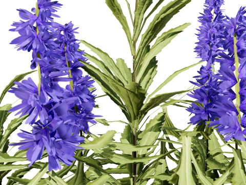 Pacchetto di foglie di fiori selvatici pronto per il gioco Modello 3D