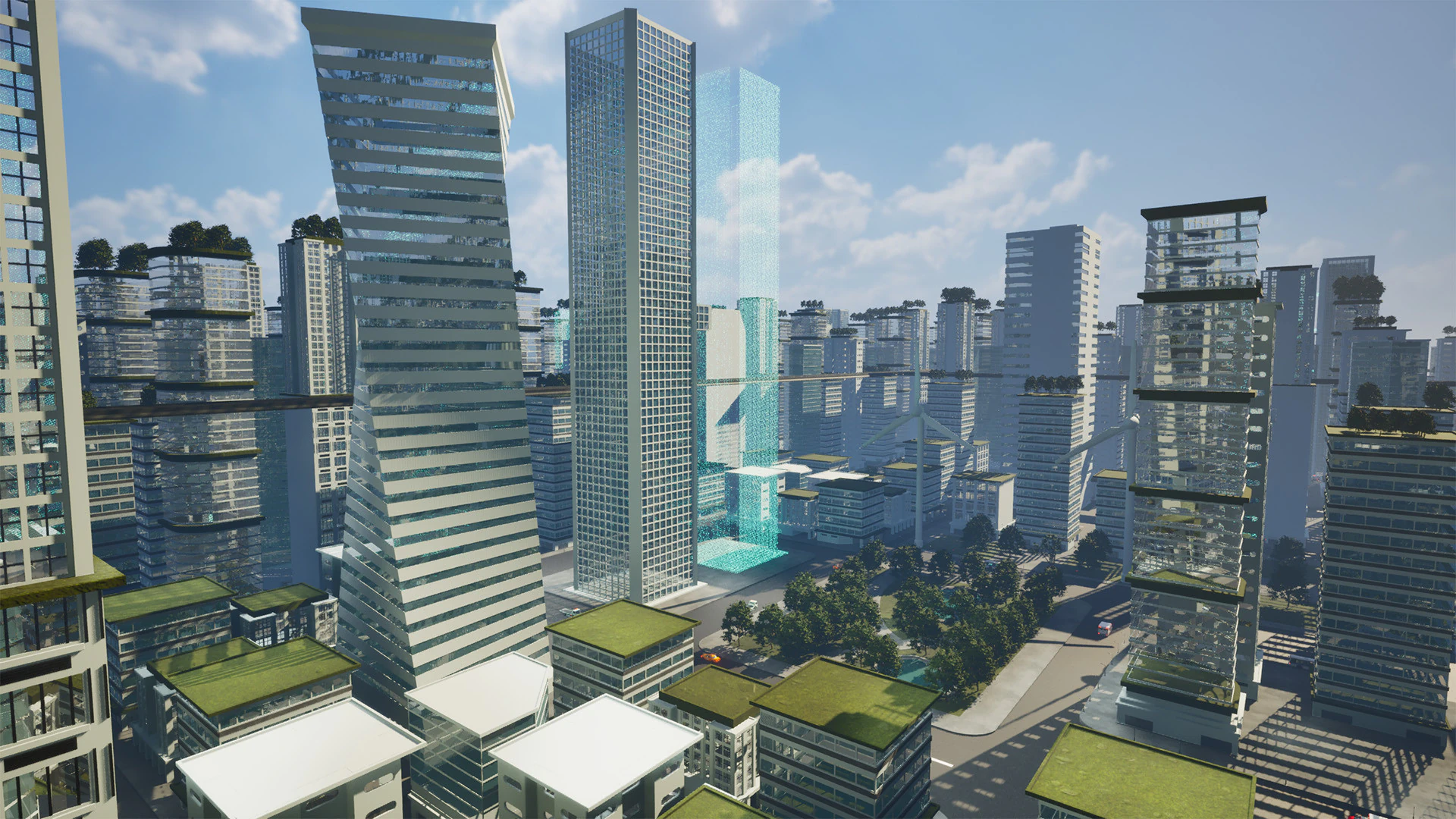 Future Cityscape Modular Eco-Futuristic Environment 3D Model .c4d .max .obj .3ds .fbx .stl .blend