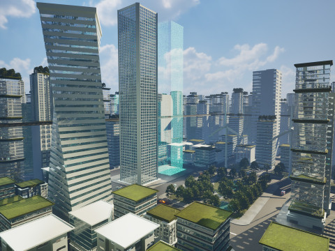 Future Cityscape Modular Eco-Futuristic Environment 3Dモデル