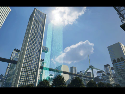 Future Cityscape Modular Eco-Futuristic Environment 3D Model