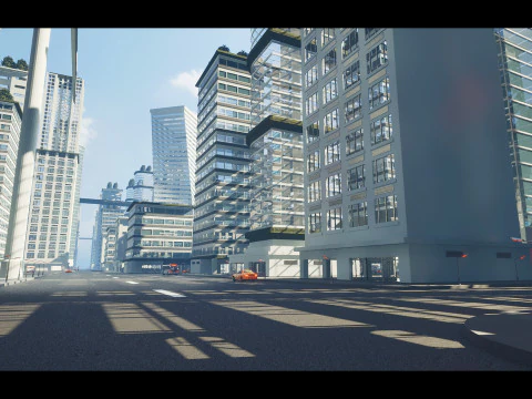 Future Cityscape Modular Eco-Futuristic Environment 3D Model