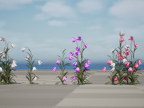 British Fritillary Flowers s 3D Модель