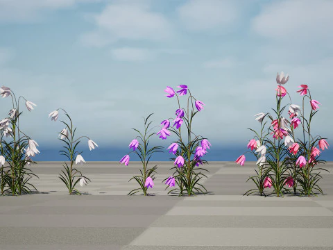 British Fritillary Flowers s 3D Model
