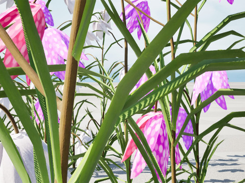 British Fritillary Flowers s 3D Модель