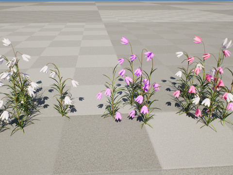 British Fritillary Flowers s 3D Модель