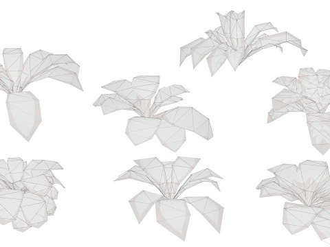 Collezione di foglie di piante tropicali pronte per il gioco Modello 3D