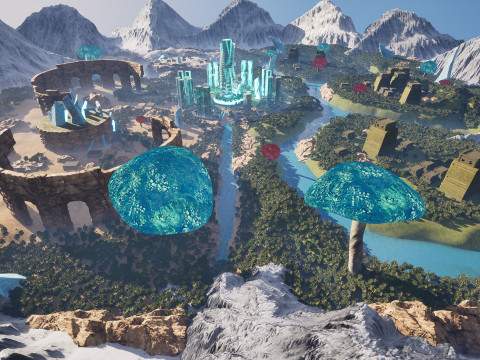 इकोक्राफ्ट एलिसियन कोर - विशाल ओपन-यूई विश्व पर्यावरण किट 3D मॉडल