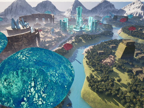 इकोक्राफ्ट एलिसियन कोर - विशाल ओपन-यूई विश्व पर्यावरण किट 3D मॉडल