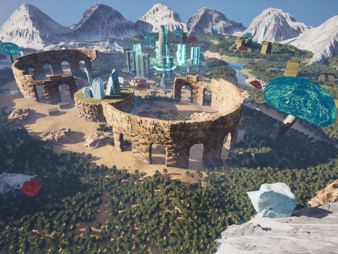 इकोक्राफ्ट एलिसियन कोर - विशाल ओपन-यूई विश्व पर्यावरण किट 3D मॉडल