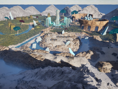 इकोक्राफ्ट एलिसियन कोर - विशाल ओपन-यूई विश्व पर्यावरण किट 3D मॉडल