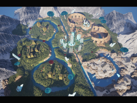 इकोक्राफ्ट एलिसियन कोर - विशाल ओपन-यूई विश्व पर्यावरण किट 3D मॉडल