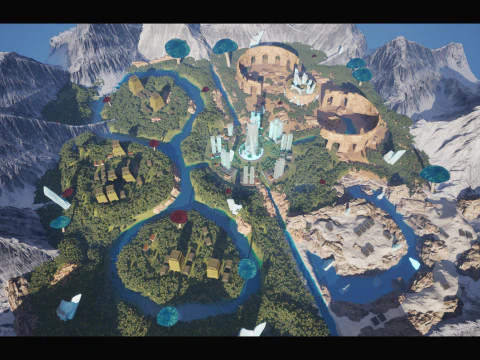 EcoCraft Elysian Core - Massive Open- UE World Environment Kit 3D Model