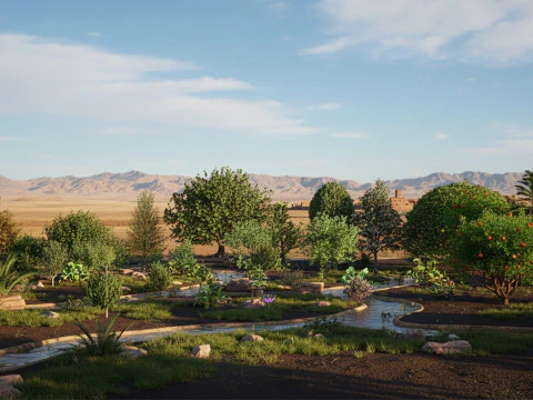 Mega Pacote Flora Tree Marroquina Modelo 3D