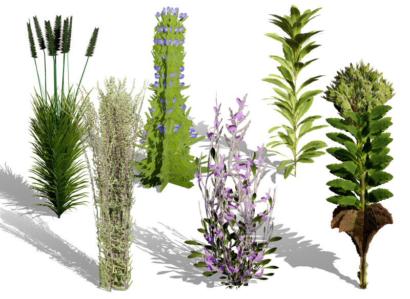 게임에 바로 사용할 수 있는 3D 나뭇잎 팩 3D 모델 .c4d .max .obj .3ds .fbx .stl .blend 