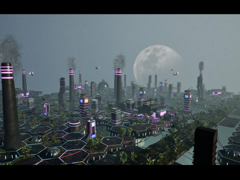 Neo-Cyber Frontier Modular Sci-Fi Outpost Unreal Engine Environment 3D Model