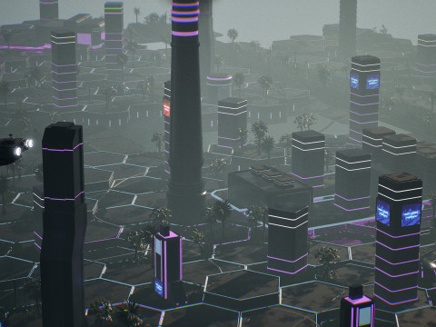 新网络前沿模块化科幻前哨虚幻引擎环境 3D 模型