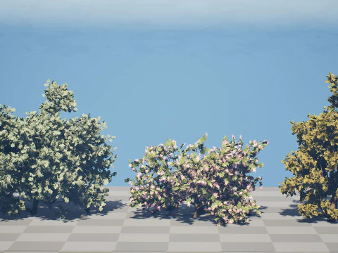 Arabian Ethel Tree Tamarix Bush Collection 3D Model