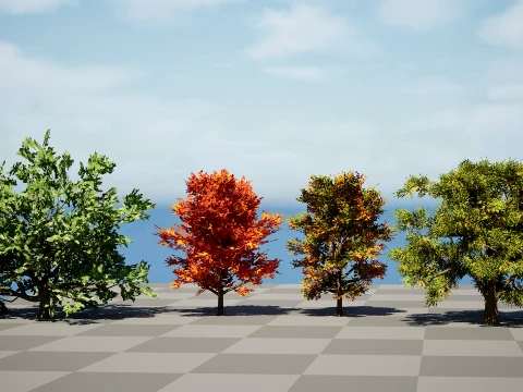 North American Oak Trees Collection 3D Model