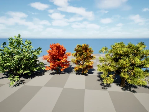 North American Oak Trees Collection 3D Model