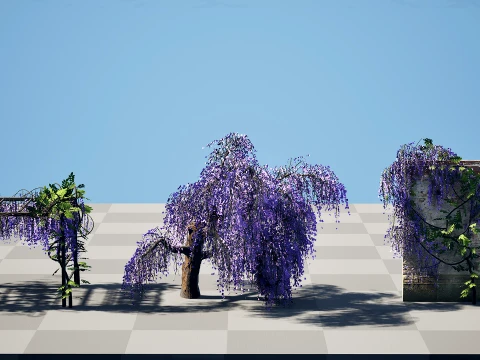 Japanese Wisteria Tree Pack 3D Model