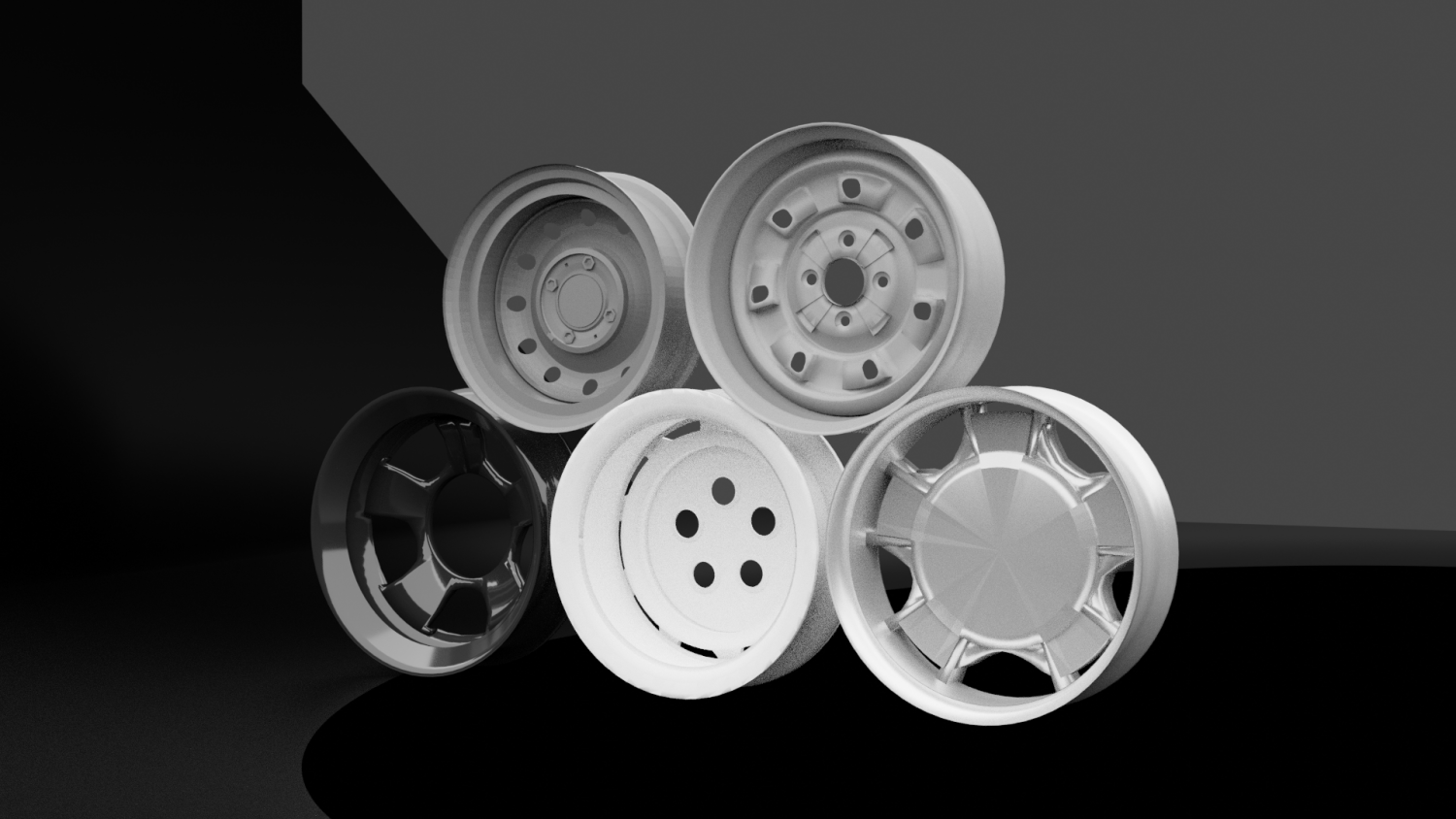 Wheels set. RENDERCAR.