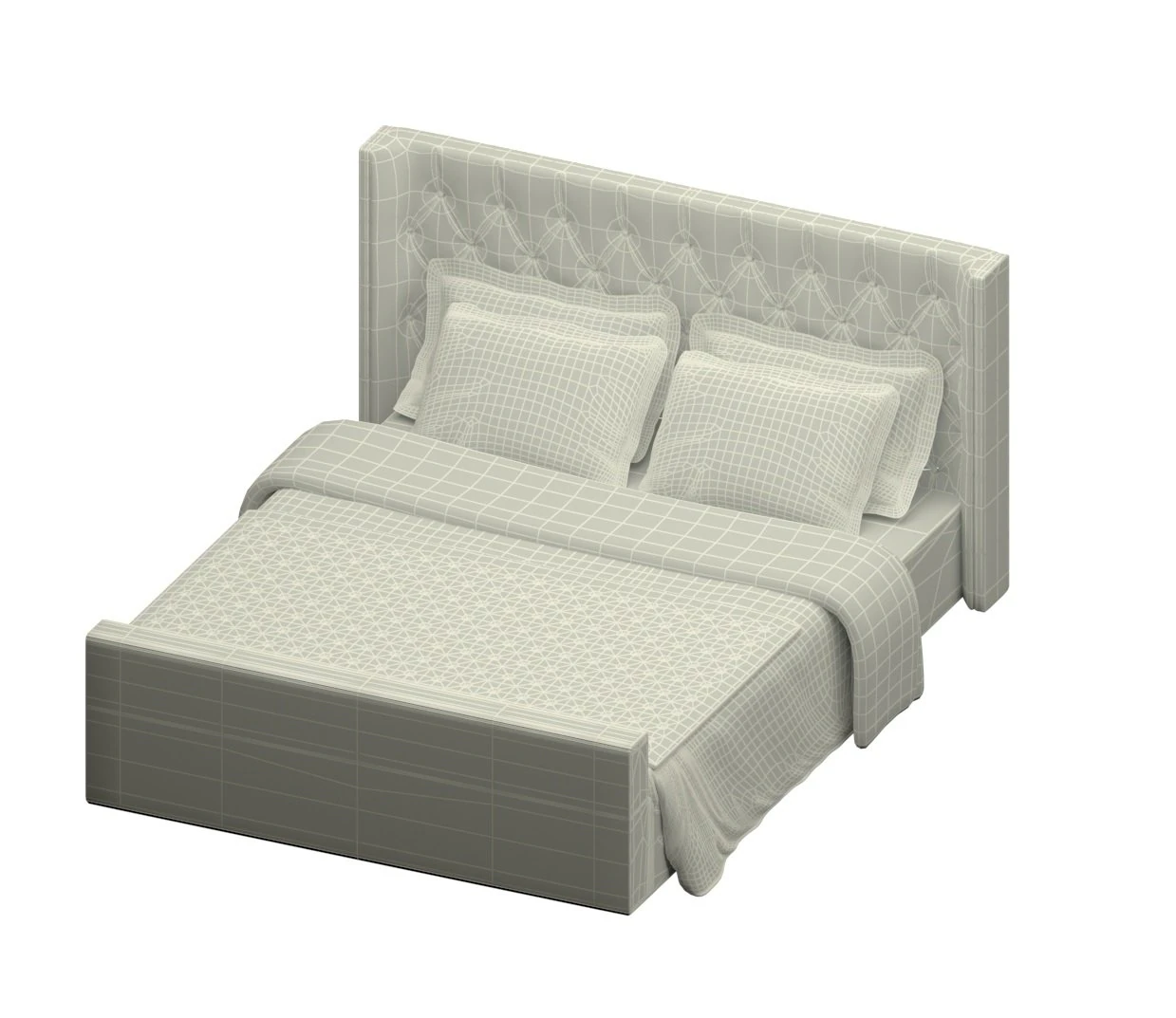 modern bed 3D Model .c4d .max .obj .3ds .fbx .stl .blend 