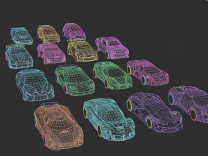 15 sport cars pack 3D Модель