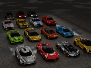 15 sport cars pack 3D Модель