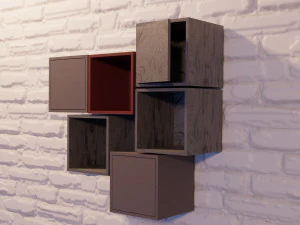 이케아의 25가지 종류의 정사각형 선반 3D 모델