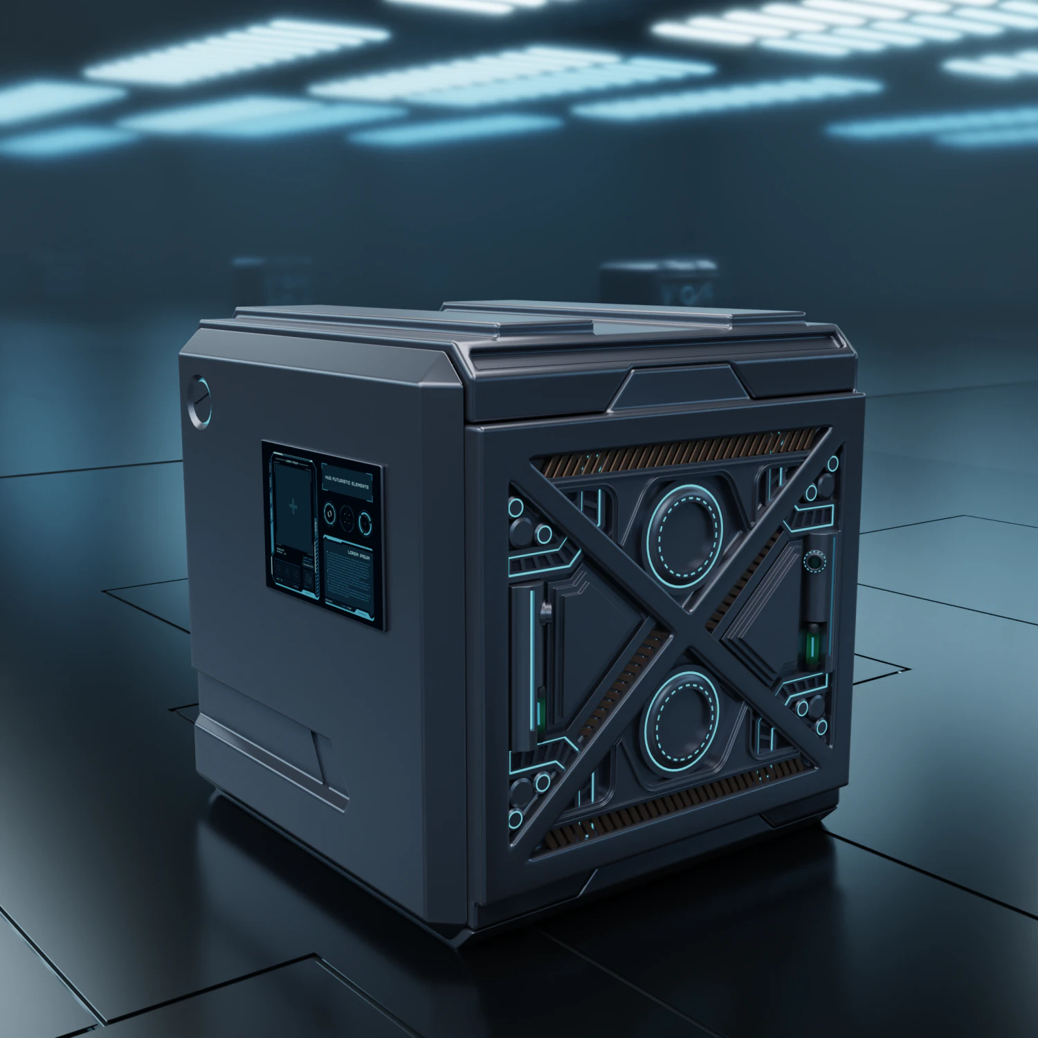 Sci-fi BOX 3D Model .c4d .max .obj .3ds .fbx .stl .blend