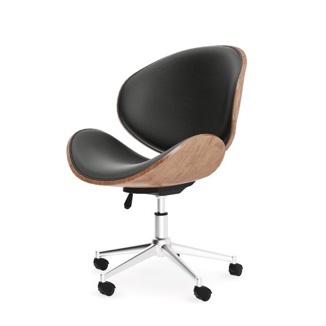 wood and leather swivel chair 3Dモデル .c4d .max .obj .3ds .fbx .stl .blend 