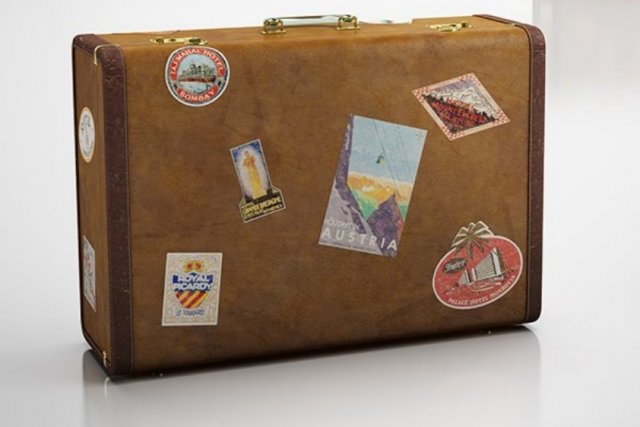 vintage suitcase 3D Model .c4d .max .obj .3ds .fbx .stl .blend 