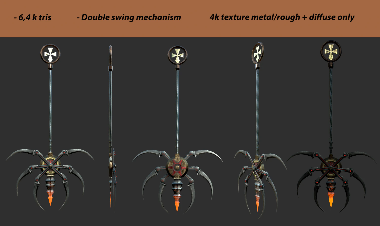chopping spear 3D Model .c4d .max .obj .3ds .fbx .stl .blend 