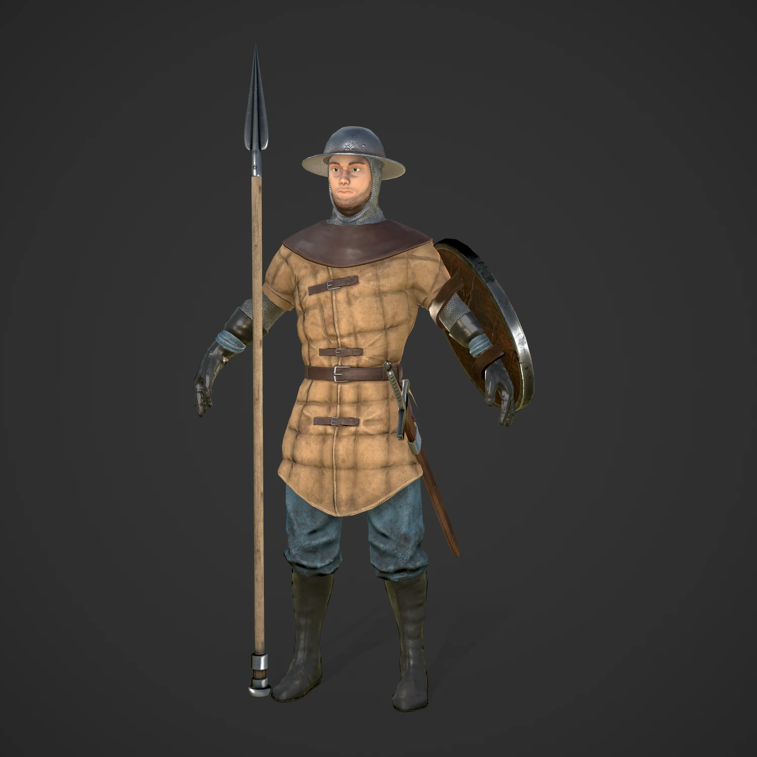 spearman medieval 3D Model .c4d .max .obj .3ds .fbx .stl .blend 