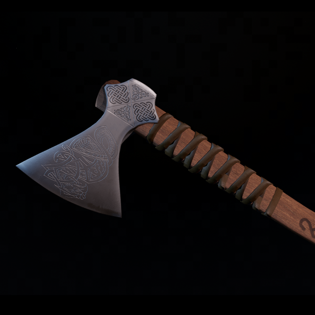 viking battle axe mammen game ready model 3D Model .c4d .max .obj .3ds .fbx .stl .blend 
