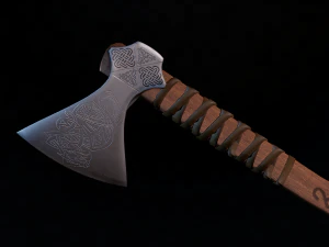 Modelo listo para el juego Mammen del hacha de batalla vikinga Modelo 3D