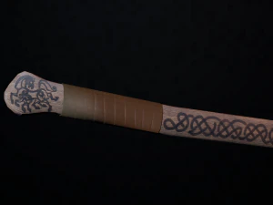 Modelo pronto para jogo de machado de batalha viking mammen Modelo 3D