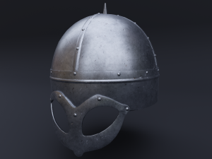 viking helmet from gjrmundby game ready model 3D Model