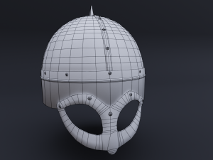 viking helmet from gjrmundby game ready model Model 3D