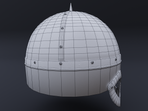 viking helmet from gjrmundby game ready model Model 3D